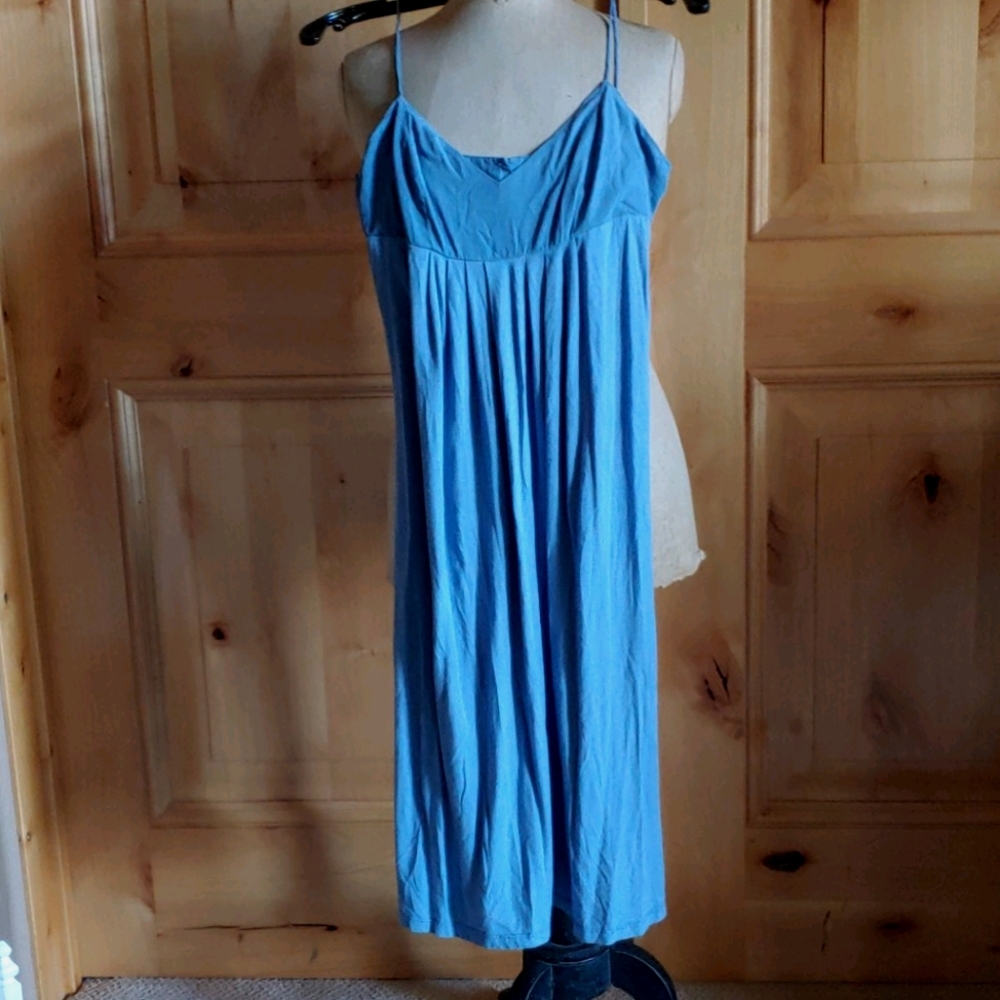 NWOT James Perse Silk Blend Blue Spaghetti-strap Dre…